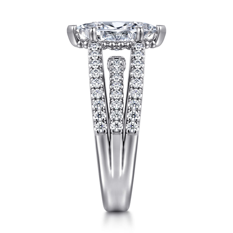 Rivah - 14K White Gold Split Shank Marquise Shape Diamond Engagement Ring - 0.5 ct - Shot 4