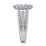 Rivah - 14K White Gold Split Shank Marquise Shape Diamond Engagement Ring - 0.5 ct
