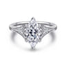 Taye - 14K White Gold Split Shank Marquise Shape Diamond Engagement Ring - 0.15 ct