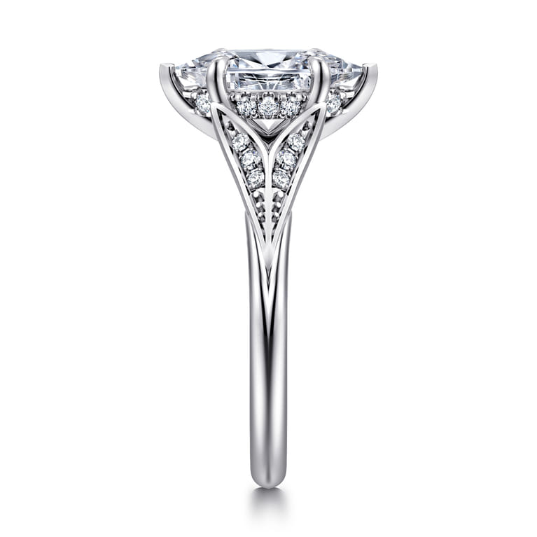 Taye - 14K White Gold Split Shank Marquise Shape Diamond Engagement Ring - 0.15 ct - Shot 4