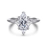 Alden - 14K White Gold Split Shank Marquise Shape Diamond Engagement Ring - 0.06 ct