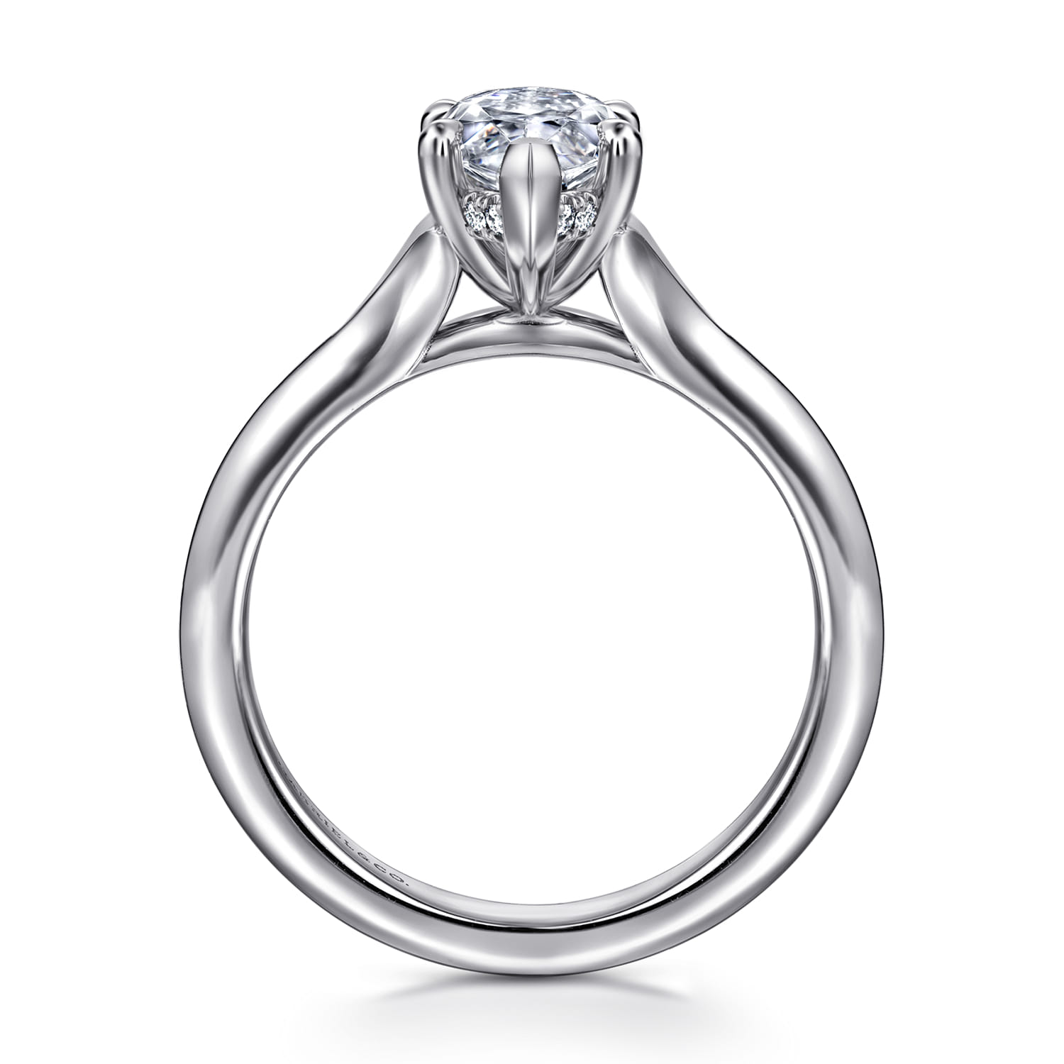 Alden - 14K White Gold Split Shank Marquise Shape Diamond Engagement Ring - 0.06 ct - Shot 2