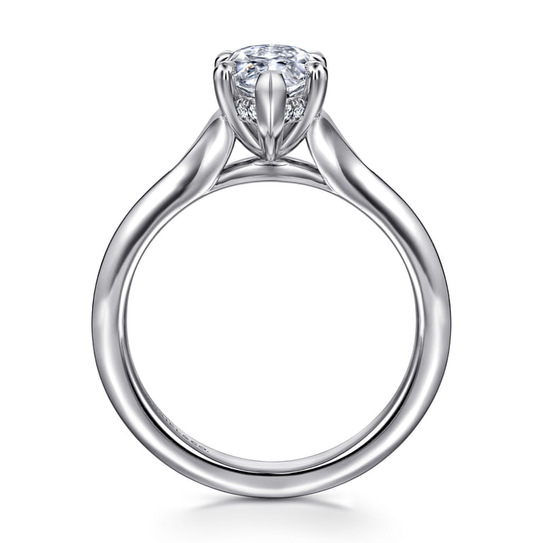 Alden - 14K White Gold Split Shank Marquise Shape Diamond Engagement Ring - 0.06 ct - Shot 2