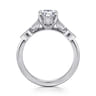 Brigida - Vintage Inspired 14K White Gold Marquise Shape Diamond Engagement Ring - 0.14 ct