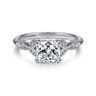 Celia - 14K White Gold Cushion Cut Diamond Engagement Ring - 0.07 ct