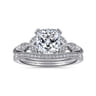 Celia - 14K White Gold Cushion Cut Diamond Engagement Ring - 0.07 ct