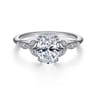 Celia - 14K White Gold Oval Diamond Engagement Ring - 0.07 ct