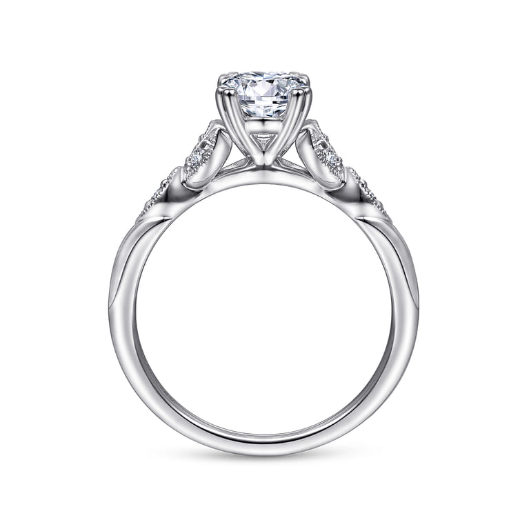 Celia - 14K White Gold Oval Diamond Engagement Ring - 0.07 ct - Shot 2