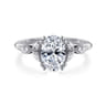 Celia - 14K White Gold Oval Diamond Engagement Ring - 0.08 ct