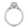 Celia - 14K White Gold Oval Diamond Engagement Ring - 0.08 ct