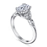 Celia - 14K White Gold Oval Diamond Engagement Ring - 0.08 ct