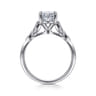 Eliza - Vintage Inspired 14K White Gold Split Shank Oval Diamond Engagement Ring - 0.07 ct