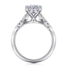 Eliza - Vintage Inspired 14K White Gold Split Shank Oval Diamond Engagement Ring - 0.07 ct