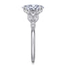 Eliza - Vintage Inspired 14K White Gold Split Shank Oval Diamond Engagement Ring - 0.07 ct