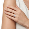Eliza - Vintage Inspired 14K White Gold Split Shank Oval Diamond Engagement Ring - 0.07 ct