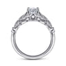 Bryce - Vintage Inspired 14K White Gold Split Shank Oval Diamond Engagement Ring - 0.2 ct