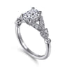 Bryce - Vintage Inspired 14K White Gold Split Shank Oval Diamond Engagement Ring - 0.2 ct