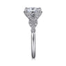 Bryce - Vintage Inspired 14K White Gold Split Shank Oval Diamond Engagement Ring - 0.2 ct
