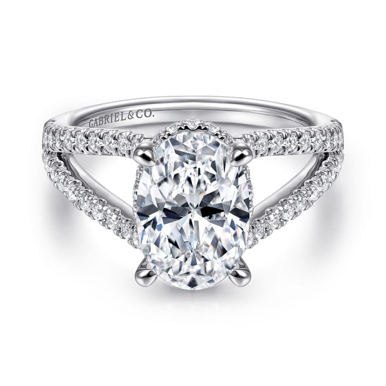 Dominga - 14K White Gold Diamond Engagement Ring - 0.67 ct - Shot 1