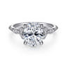 Shira - 14K White Gold Split Shank Oval Diamond Engagement Ring - 0.07 ct