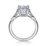 Shira - 14K White Gold Split Shank Oval Diamond Engagement Ring - 0.07 ct