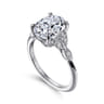 Shira - 14K White Gold Split Shank Oval Diamond Engagement Ring - 0.07 ct