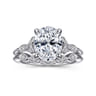 Shira - 14K White Gold Split Shank Oval Diamond Engagement Ring - 0.07 ct