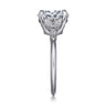 Shira - 14K White Gold Split Shank Oval Diamond Engagement Ring - 0.07 ct