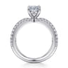 Elite - 14K White Gold Split Shank Oval Diamond Engagement Ring - 0.55 ct