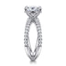 Elite - 14K White Gold Split Shank Oval Diamond Engagement Ring - 0.55 ct