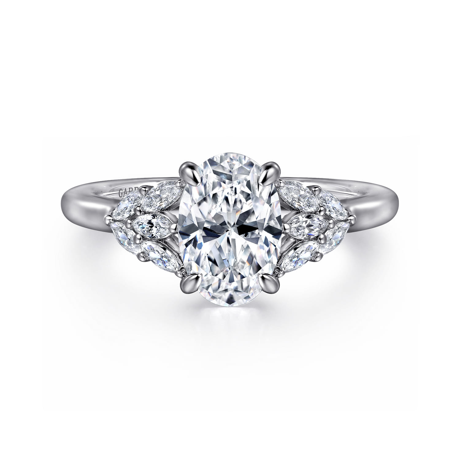 Cami - 14K White Gold Oval Diamond Engagement Ring - 0.3 ct - Shot 1