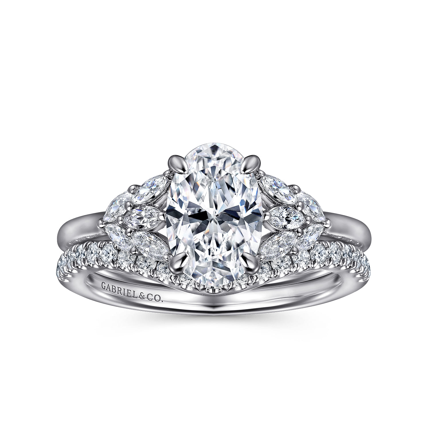 Cami - 14K White Gold Oval Diamond Engagement Ring - 0.3 ct - Shot 4