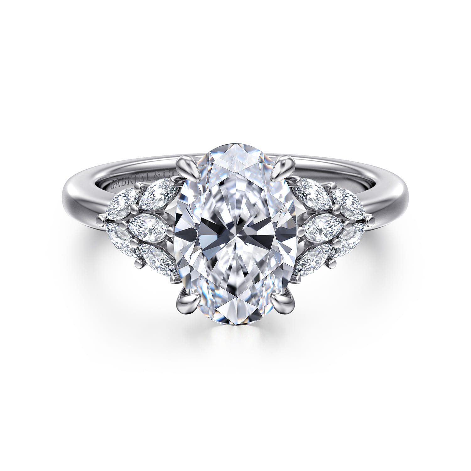 Cami - 14K White Gold Oval Diamond Engagement Ring - 0.3 ct - Shot 1