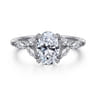 Adella - 14K White Gold Oval Diamond Engagement Ring - 0.4 ct