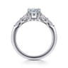Adella - 14K White Gold Oval Diamond Engagement Ring - 0.4 ct