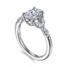 Adella - 14K White Gold Oval Diamond Engagement Ring - 0.4 ct