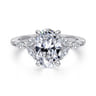 Adella - 14K White Gold Round Diamond Engagement Ring - 0.4 ct