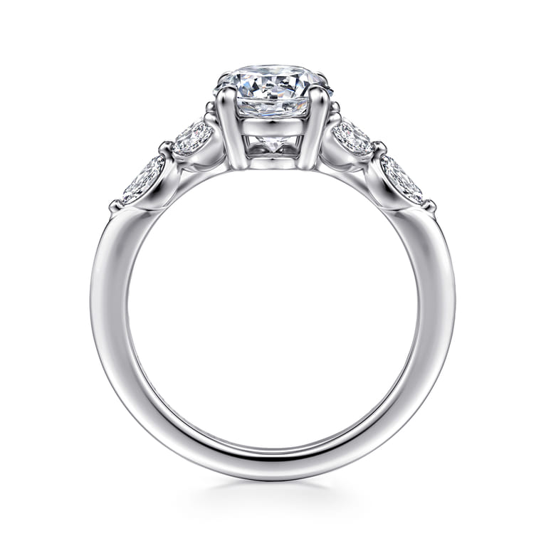 Adella - 14K White Gold Round Diamond Engagement Ring - 0.4 ct - Shot 2