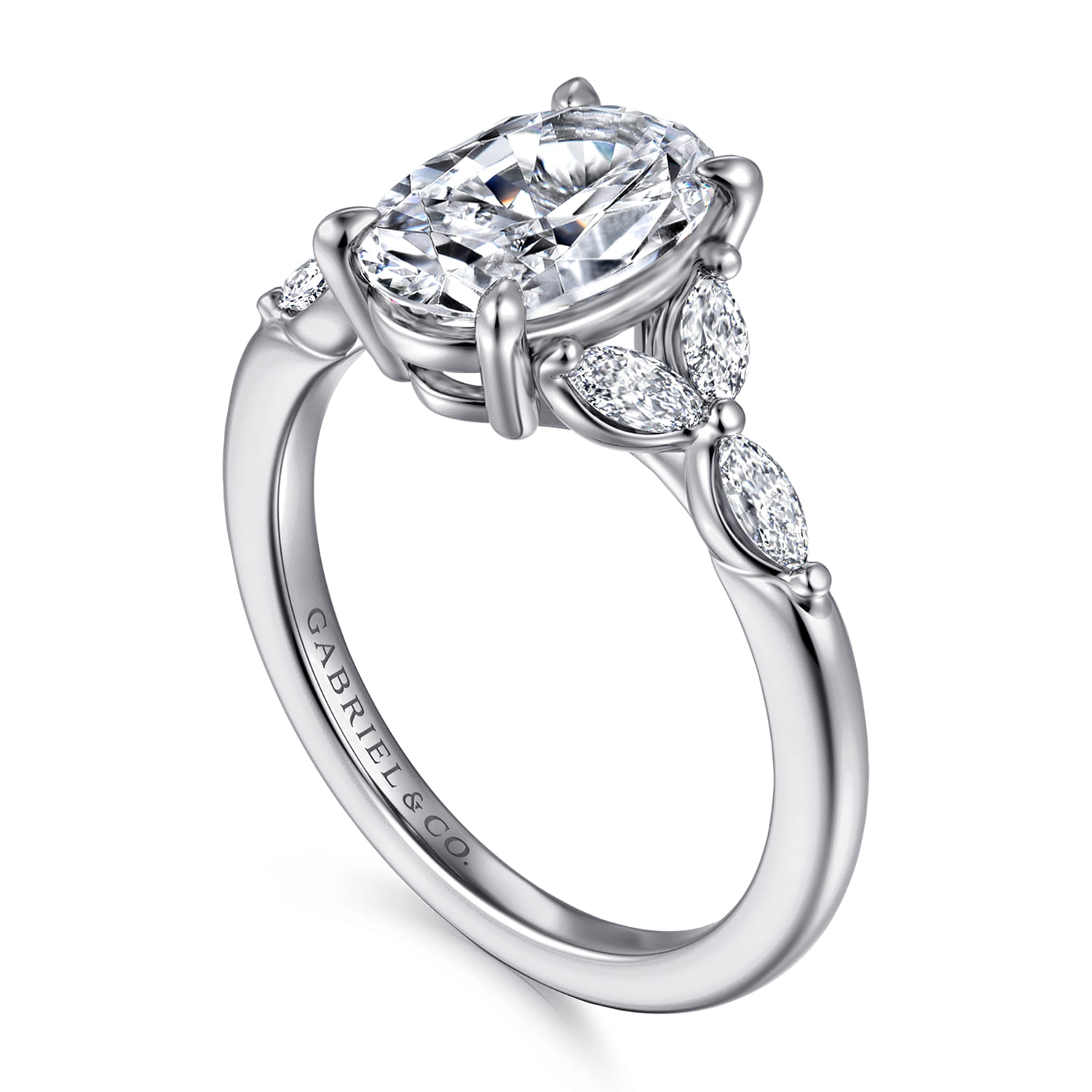 Adella - 14K White Gold Round Diamond Engagement Ring - 0.4 ct - Shot 3