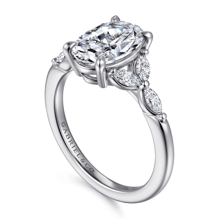 Adella - 14K White Gold Round Diamond Engagement Ring - 0.4 ct - Shot 3