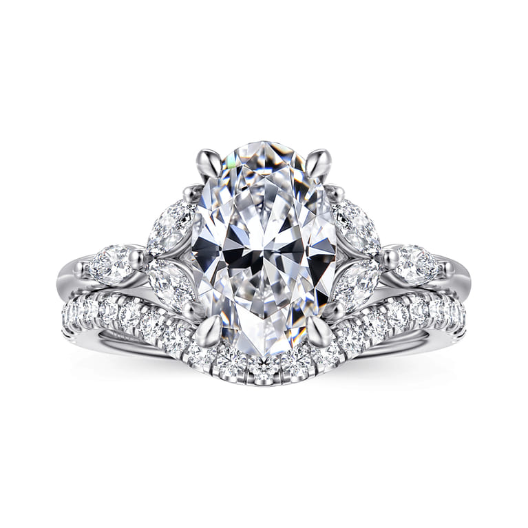 Adella - 14K White Gold Round Diamond Engagement Ring - 0.4 ct - Shot 4