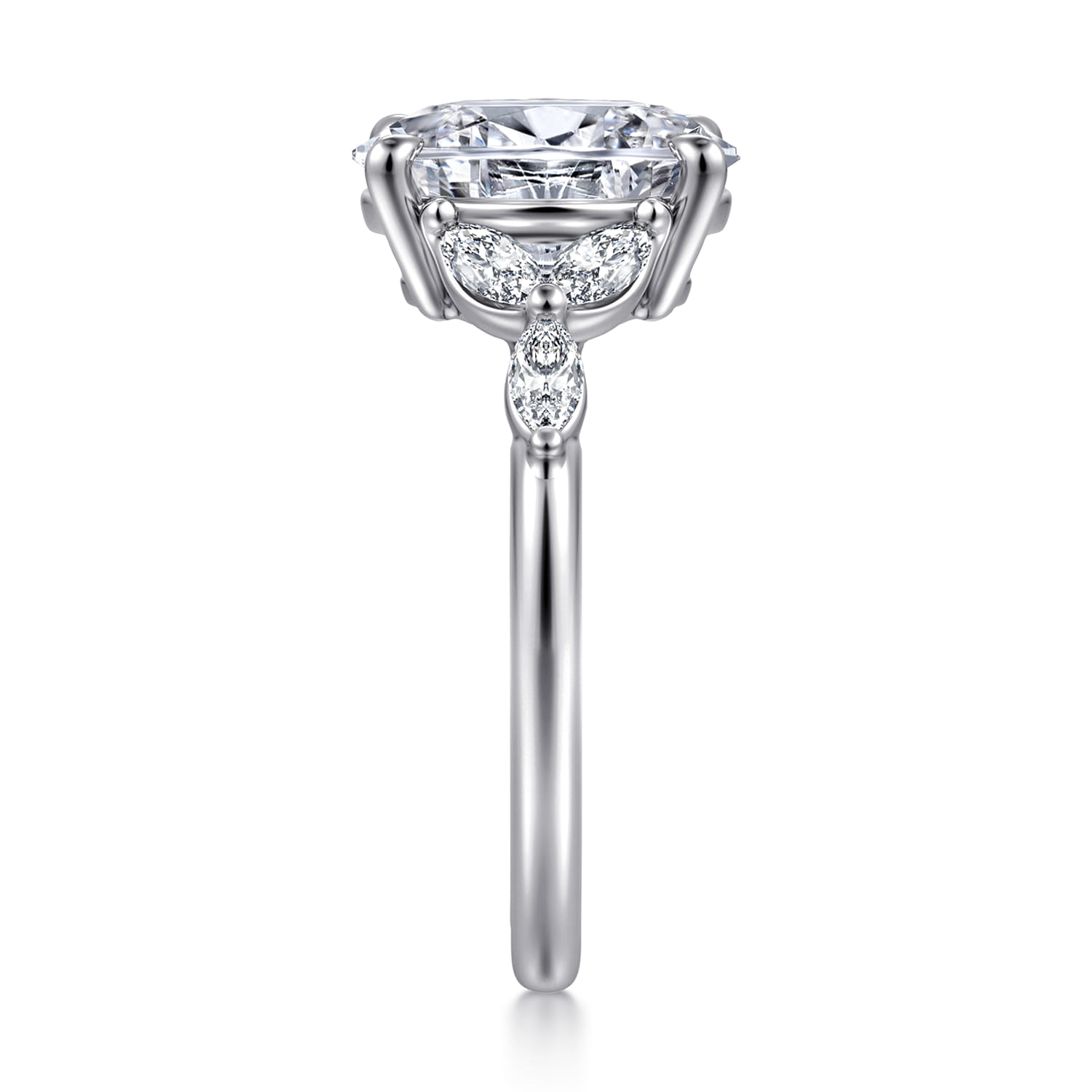 Adella - 14K White Gold Round Diamond Engagement Ring - 0.4 ct - Shot 5