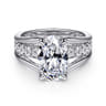 Faith - 14K White Gold Split Shank Oval Diamond Engagement Ring - 0.7 ct