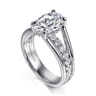 Faith - 14K White Gold Split Shank Oval Diamond Engagement Ring - 0.7 ct