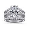 Faith - 14K White Gold Split Shank Oval Diamond Engagement Ring - 0.7 ct