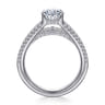 Brinne - 14K White Gold Three Row Oval Diamond Engagement Ring - 0.9 ct