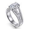 Brinne - 14K White Gold Three Row Oval Diamond Engagement Ring - 0.9 ct