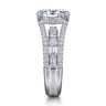 Brinne - 14K White Gold Three Row Oval Diamond Engagement Ring - 0.9 ct