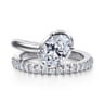 Margo - 14K White Gold Bezel Prong Oval Wrap Engagement Ring - 0.3 ct
