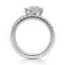 Margo - 14K White Gold Bezel Prong Oval Wrap Engagement Ring - 0.3 ct